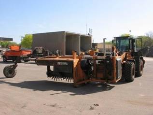 The leaf turning machine used at the Leaf Recycling Center