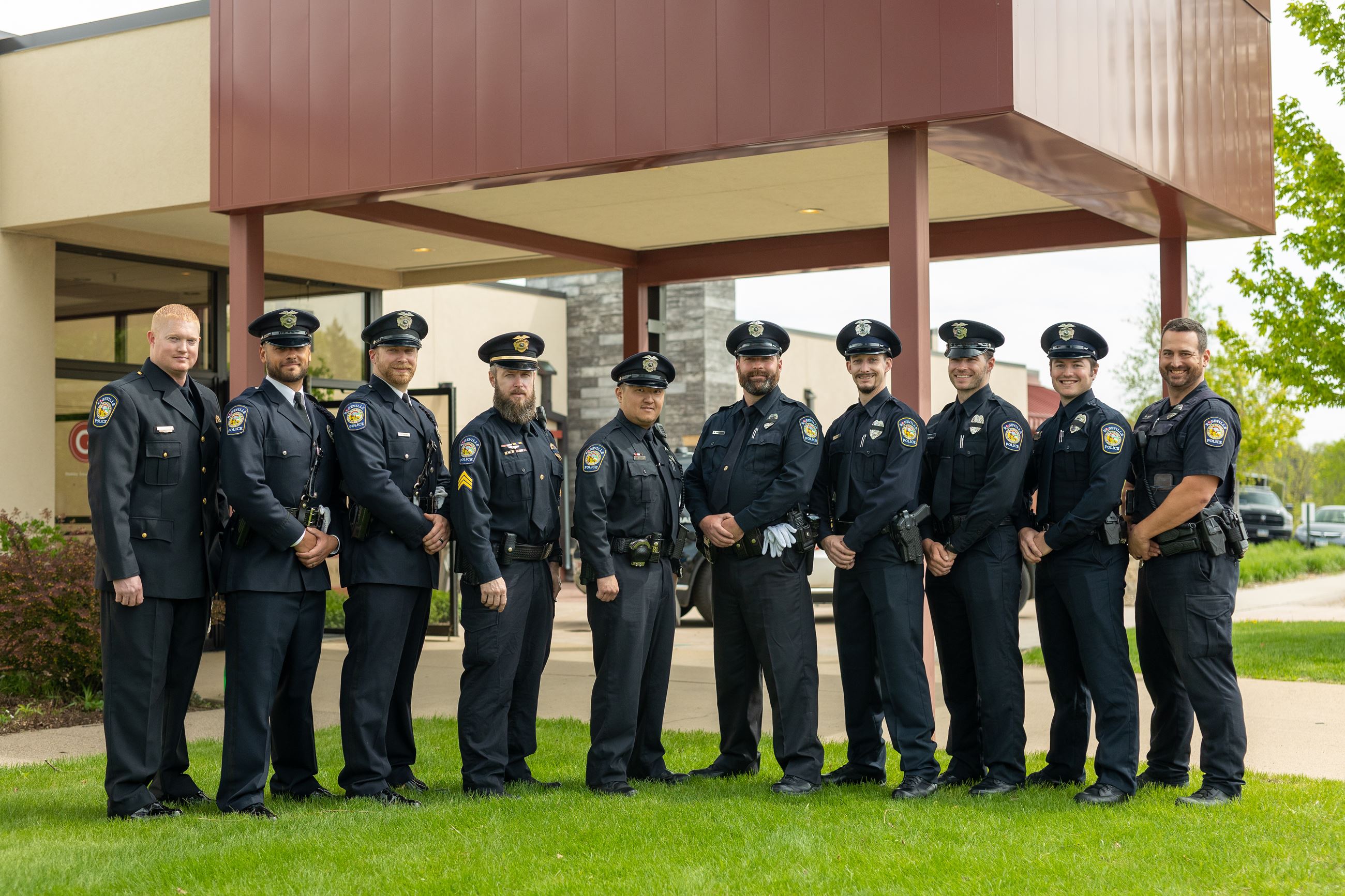 Group photo of officers at church