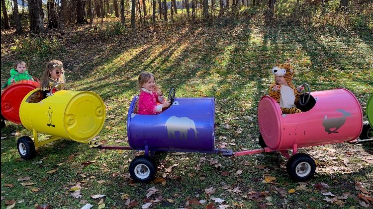 Halloween barrel train