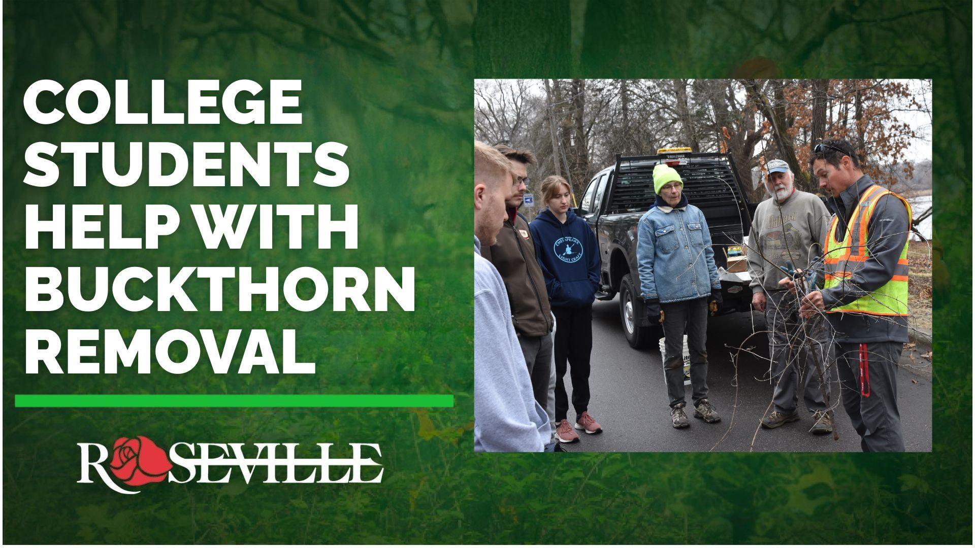 College Students help with habitat restoration at Langton Lake (1)